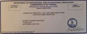 Virginia Home Inspections Frederick Maryland